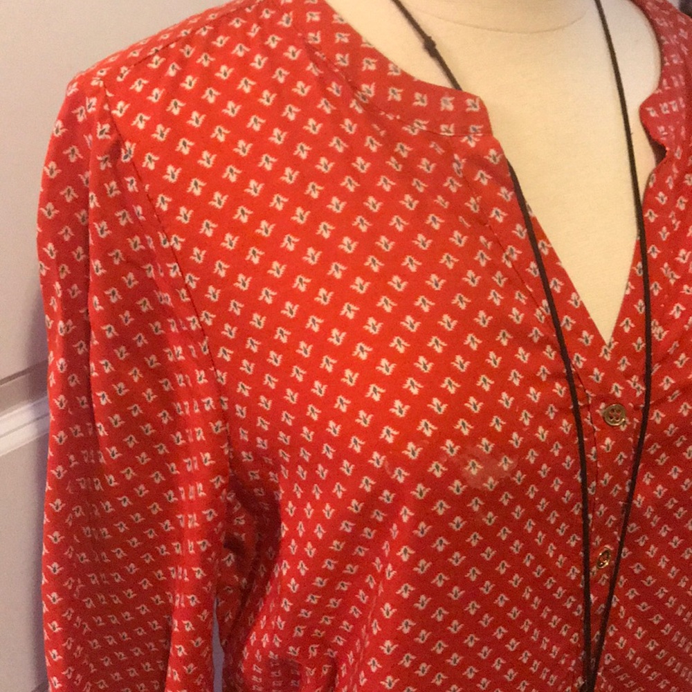 Long Print Blouse- great for fall